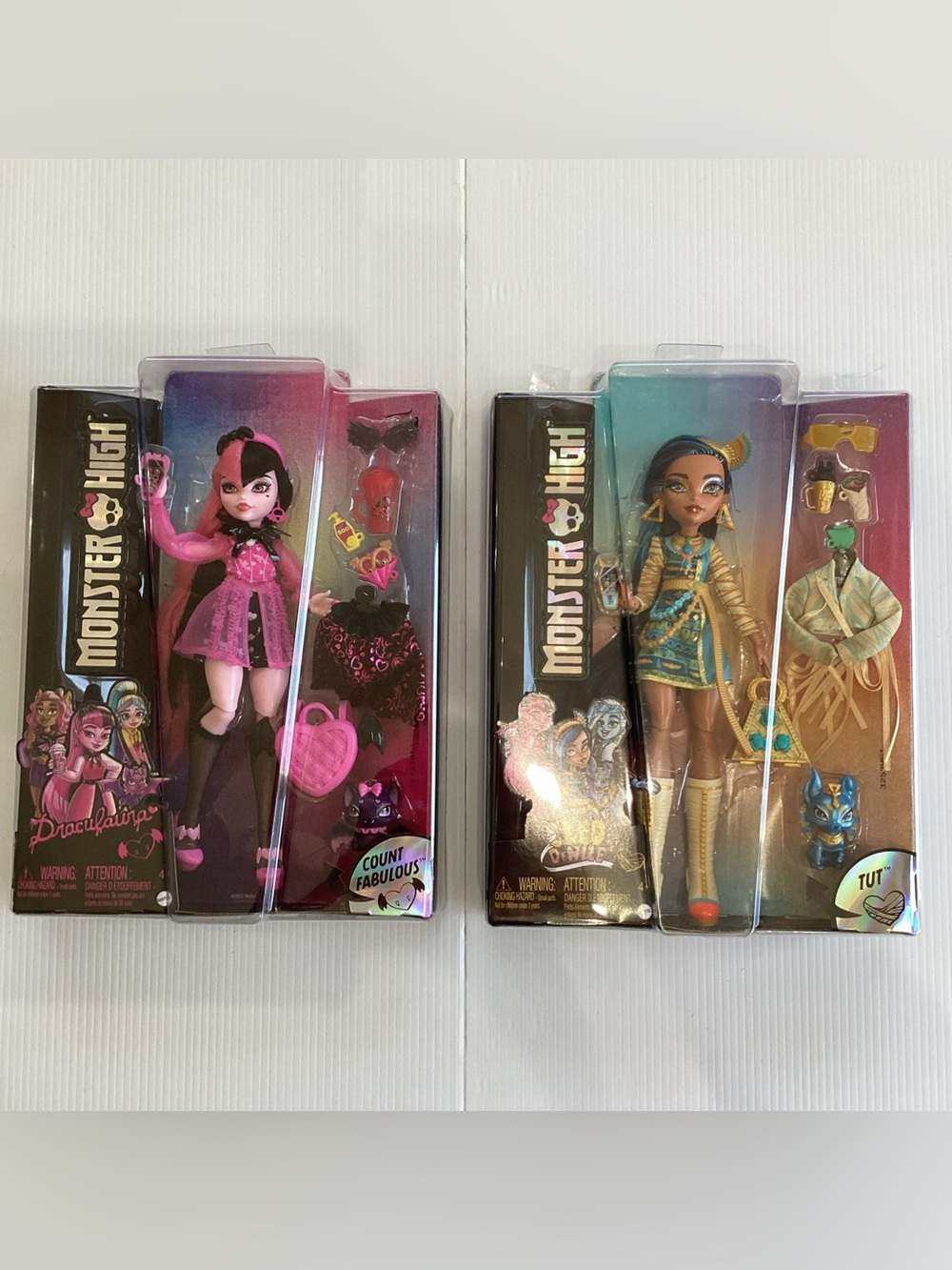 Monster High Cleo DeNile + Draculaura 2022 Deluxe Set With Tut + Count Fabulous